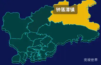 threejs广州市白云区geoJson地图3d地图鼠标移入显示标签并高亮