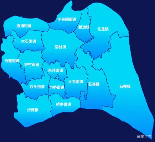 echarts广州市番禺区geoJson地图局部颜色渐变