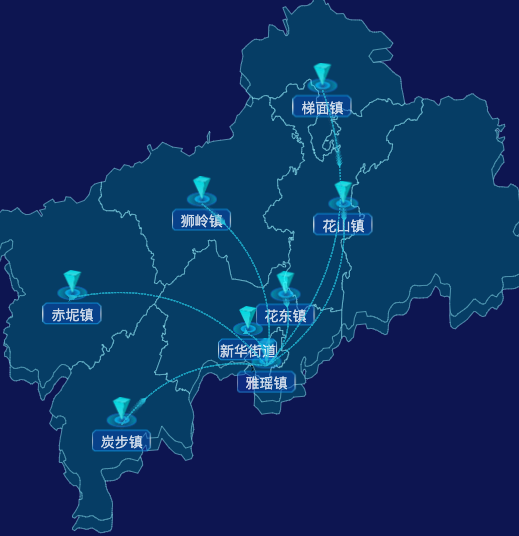 echarts广州市花都区geoJson地图自定义label样式