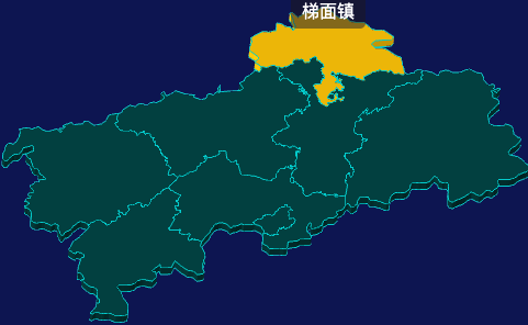 threejs广州市花都区geoJson地图3d地图鼠标移入显示标签并高亮