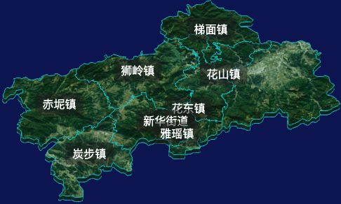 threejs广州市花都区geoJson地图3d地图自定义贴图加CSS2D标签