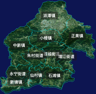 threejs广州市增城区geoJson地图3d地图自定义贴图加CSS2D标签