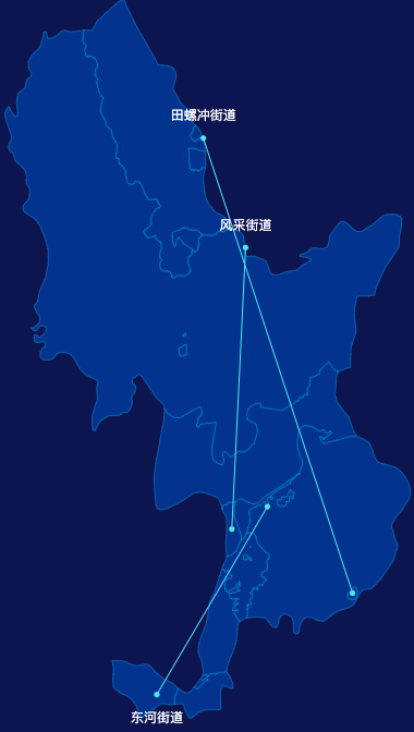 echarts韶关市浈江区geoJson地图自定义引导线
