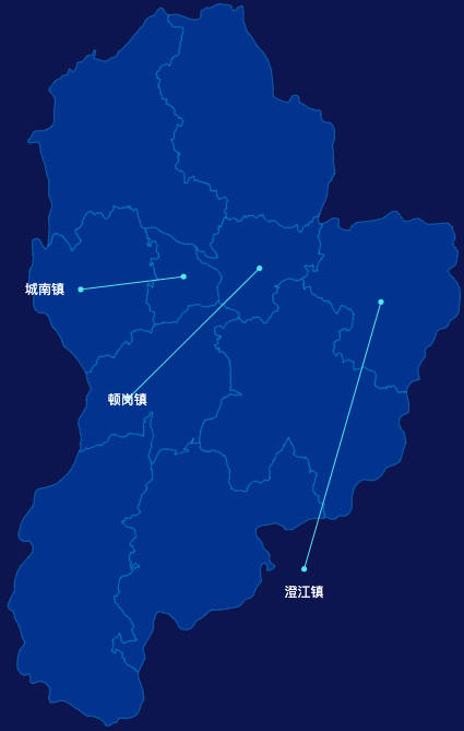 echarts韶关市始兴县geoJson地图自定义引导线实例
