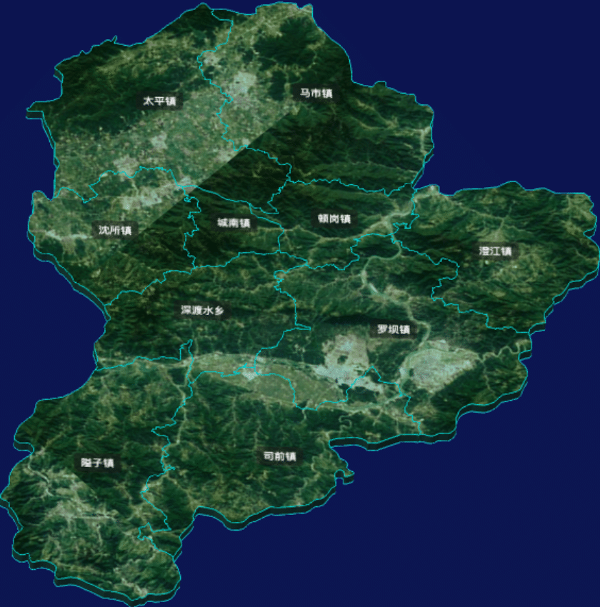 threejs韶关市始兴县geoJson地图3d地图自定义贴图加CSS3D标签