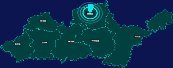 threejs韶关市新丰县geoJson地图3d地图添加旋转棱锥