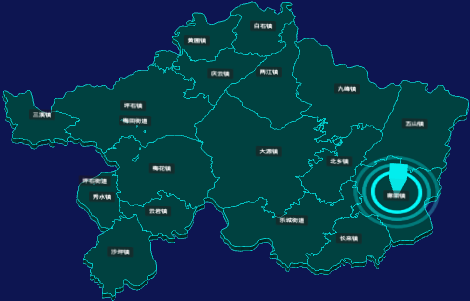 threejs韶关市乐昌市geoJson地图3d地图添加旋转棱锥