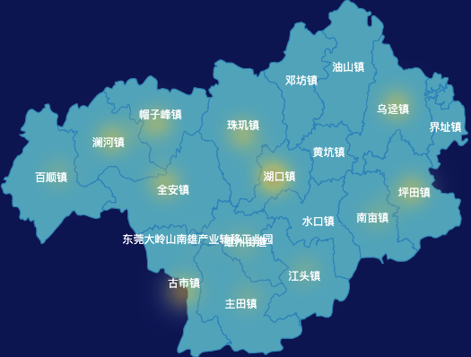 echarts韶关市南雄市geoJson地图热力图