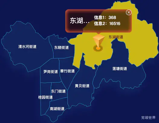 echarts深圳市罗湖区geoJson地图点击弹出自定义弹窗