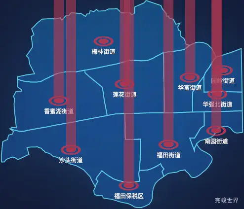 echarts深圳市福田区geoJson地图添加柱状图