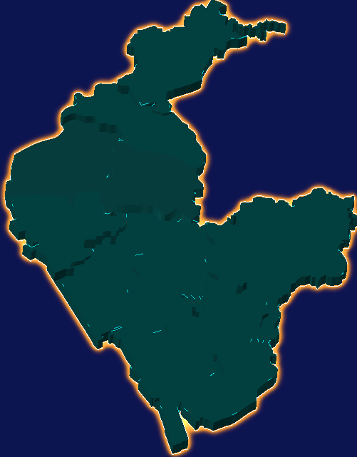 threejs深圳市宝安区geoJson地图3d地图添加金色效果