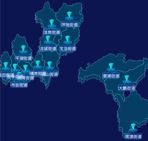 echarts深圳市龙岗区geoJson地图点击跳转到指定页面