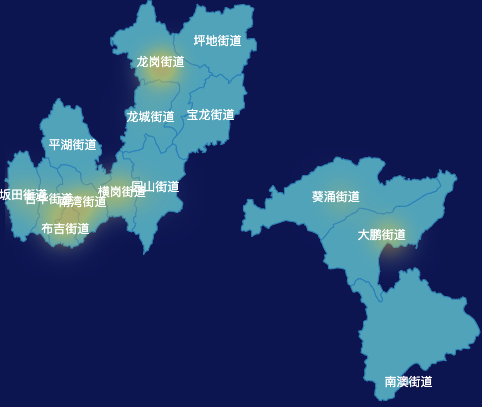 echarts深圳市龙岗区geoJson地图热力图