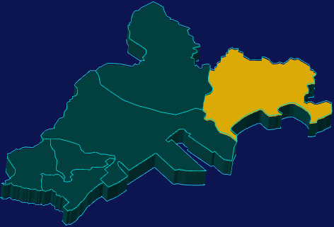 threejs深圳市盐田区geoJson地图3d地图指定区域闪烁