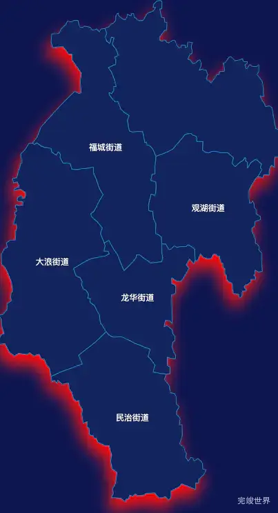 echarts深圳市龙华区geoJson地图阴影