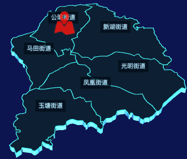echarts深圳市光明区geoJson地图3d地图自定义图标