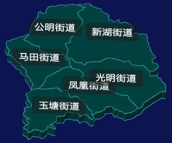 threejs深圳市光明区geoJson地图3d地图CSS3D标签