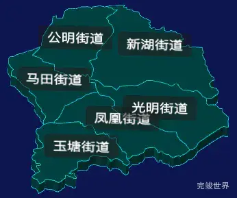 threejs深圳市光明区geoJson地图3d地图CSS3D标签