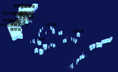 echarts珠海市香洲区geoJson地图3d地图实例旋转动画
