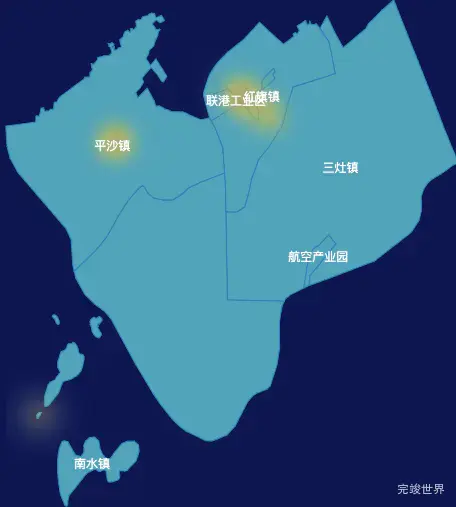 echarts珠海市金湾区geoJson地图热力图