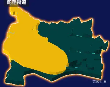 threejs汕头市金平区geoJson地图3d地图添加金色效果