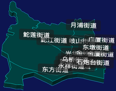 threejs汕头市金平区geoJson地图3d地图CSS3D标签