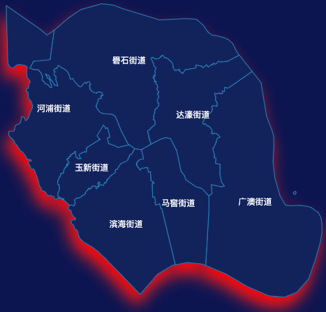 echarts汕头市濠江区geoJson地图阴影