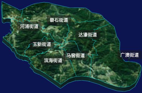 threejs汕头市濠江区geoJson地图3d地图自定义贴图加CSS2D标签