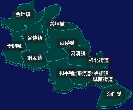 threejs汕头市潮阳区geoJson地图3d地图css2d标签