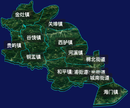 threejs汕头市潮阳区geoJson地图3d地图自定义贴图加CSS2D标签