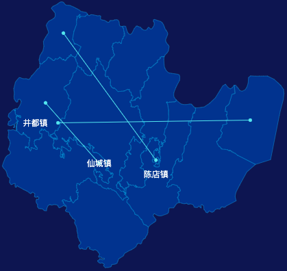 echarts汕头市潮南区geoJson地图自定义引导线