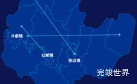 echarts汕头市潮南区geoJson地图自定义引导线效果实例