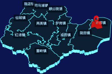 echarts汕头市潮南区geoJson地图3d地图自定义图标