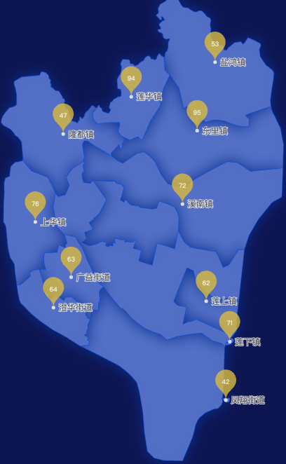 echarts汕头市澄海区geoJson地图水滴状气泡图