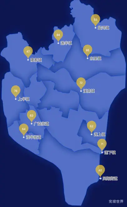 echarts汕头市澄海区geoJson地图水滴状气泡图