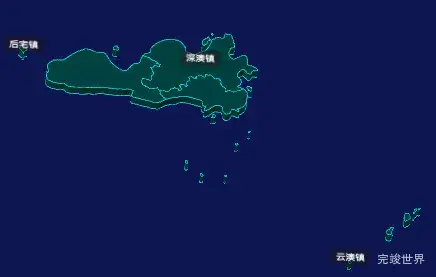 threejs汕头市南澳县geoJson地图3d地图CSS3D标签