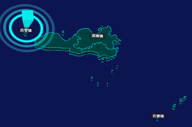 threejs汕头市南澳县geoJson地图3d地图添加旋转棱锥