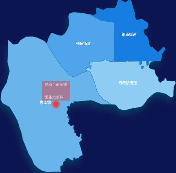 echarts佛山市禅城区geoJson地图 tooltip轮播