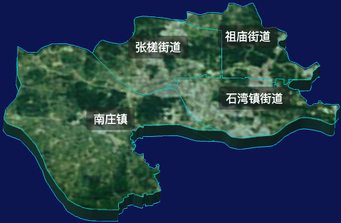 threejs佛山市禅城区geoJson地图3d地图自定义贴图加CSS2D标签