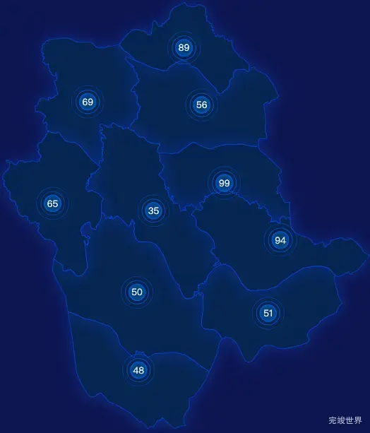 echarts佛山市顺德区geoJson地图水滴状气泡图