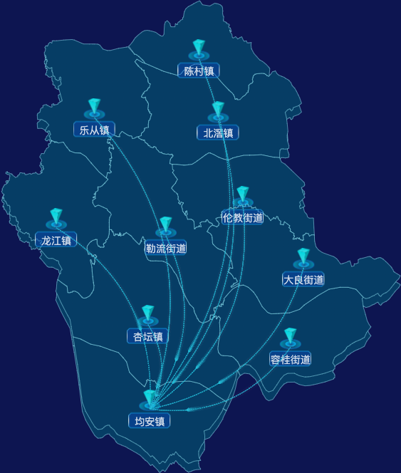 echarts佛山市顺德区geoJson地图label自定义样式