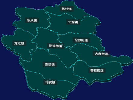 threejs佛山市顺德区geoJson地图3d地图CSS3D标签