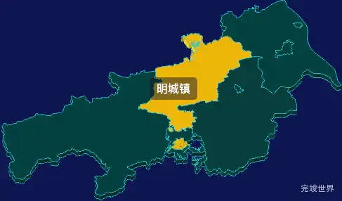 threejs佛山市高明区geoJson地图3d地图鼠标移入显示标签并高亮