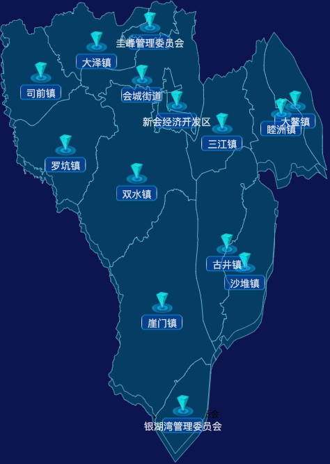 echarts江门市新会区geoJson地图点击跳转到指定页面