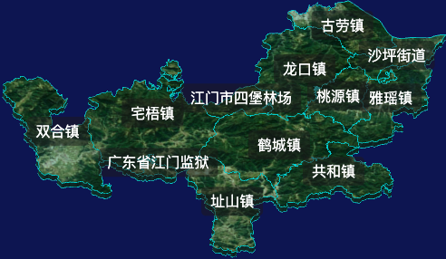 threejs江门市鹤山市geoJson地图3d地图自定义贴图加CSS2D标签