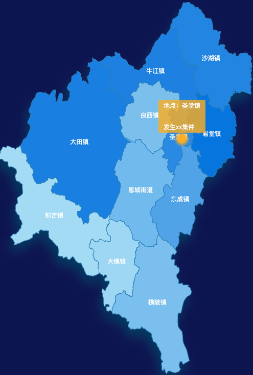echarts江门市恩平市geoJson地图 tooltip轮播