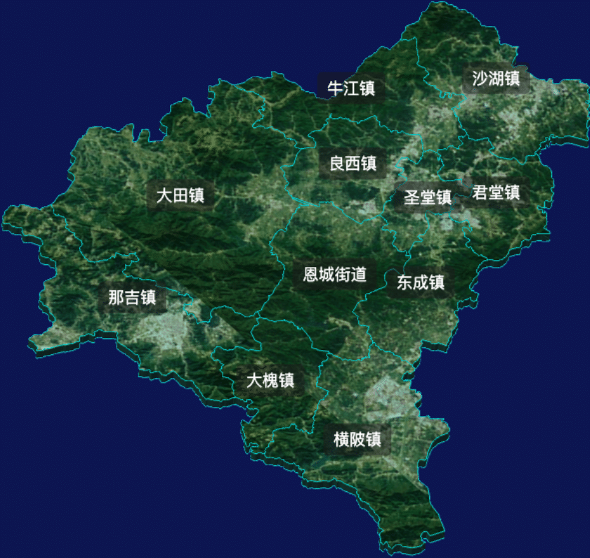 threejs江门市恩平市geoJson地图3d地图自定义贴图加CSS2D标签
