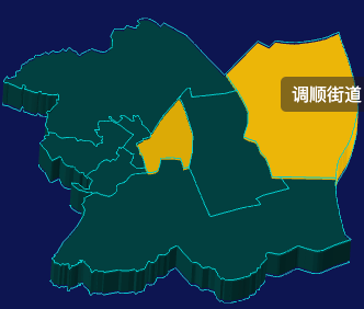 threejs湛江市赤坎区geoJson地图3d地图指定区域闪烁