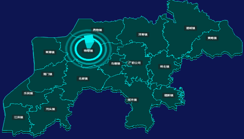 threejs湛江市遂溪县geoJson地图3d地图添加旋转棱锥