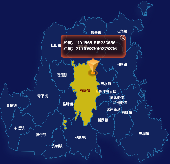 echarts湛江市廉江市geoJson地图点击地图获取经纬度
